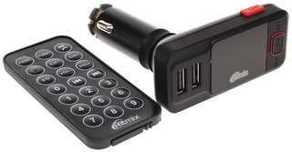 FM-трансмиттер Ritmix FMT-A775 [AUX/USB/SD/Bluetooth] DC 12/24 В, USB-разъем с током до 2.1 А для зарядки, макс.16 Гб