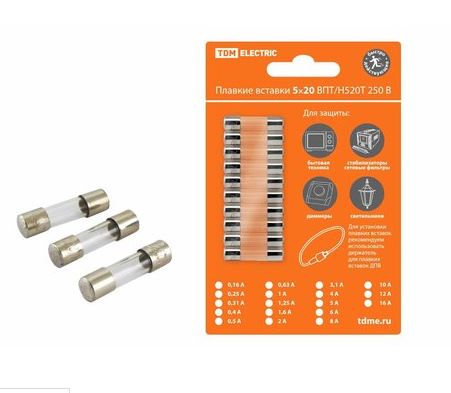 Плавкая вставка ВПТ6-11 3,15А 250В упак (10 шт.) TDM SQ0738-0011