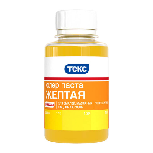 Колер для краски Текс универсальный жёлтая (0,1 л), тов-023383