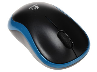 Мышь беспроводная Logitech Wireless Mouse M185 Blue [1000 dpi, светодиодный, USB, кнопки - 3] синяя вставка
