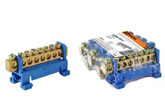 Шина "N" нулевая с изолятором на DIN-рейку 6*9мм стойка мал. 8групп TDM SQ0801-0012