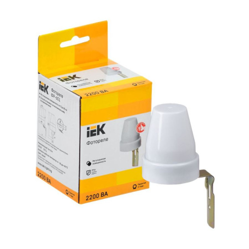 Фотореле ФР-601 2200ВА IP44 серый IEK LFR20-601-2200-003