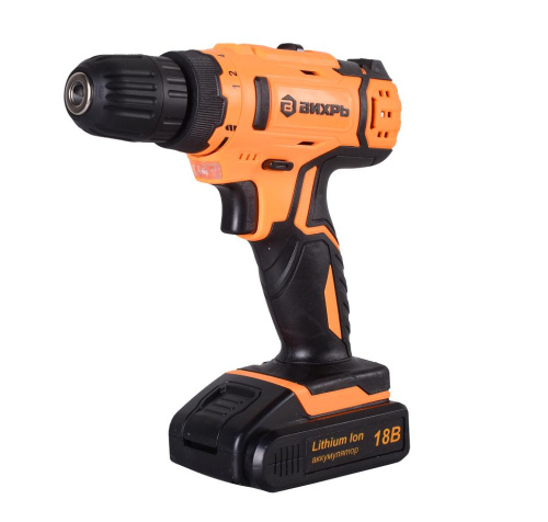 Дрель-шуруповерт аккумуляторная ДА-18Л-2 (2,0 А/ч) Вихрь, 72/14/16