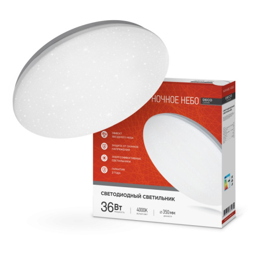 Светильник светодиодный серии DECO 36Вт 230В 4000К 2340Лм 380х55мм НОЧНОЕ НЕБО IN HOME