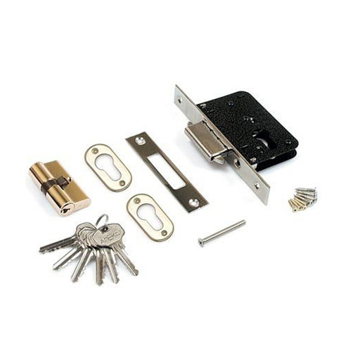 Замок врезной 94-Н/60-CR, английский ключ, прямоуг. ригель, хром, тов-008104