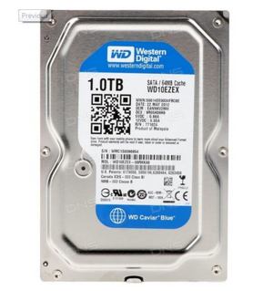 Жесткий диск 1 ТБ WD Blue [WD10EZEX],  [SATA III, 6 Гбит/с, 7200 rpm, кэш память - 64 МБ]