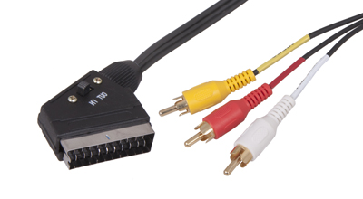 Шнур SCART Plug - 3RCA Plug с переключателем 1.5М REXANT
