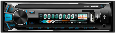 Автомагнитола Digma DCR-380B 1DIN 4*45Вт (USB/AUX/SD/эквалайзер/цв.дисплей)