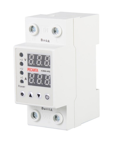 Блок защиты по напряжению "Ресанта" АЗМ-40АРД регулируемый (с дисплеем), 61/22/30