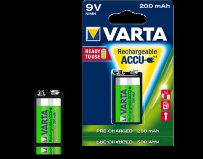Аккумулятор  Varta  9v-Block 200mA  Ready2Use BL-1 (Германия)