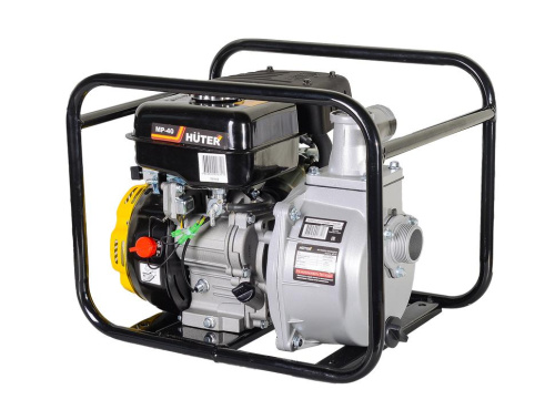 Мотопомпа "HUTER" MP-40 (300л/мин, 2,8л.с.) ЧИСТАЯ ВОДА, высота напора 30 метров, 16кг.