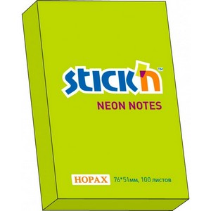 ГПГ322 Бумага д/заметок 51х76 100л неон зеленая HOPAX 21163