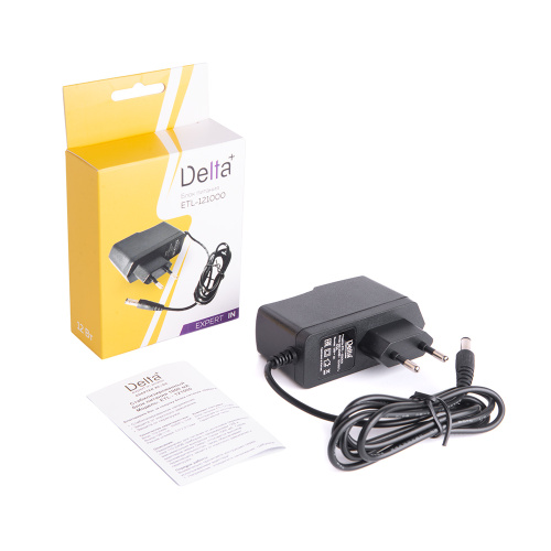 Блок питания 12V 1000mA имп. [ETL-121000] Delta+, цв. коробка, 8063