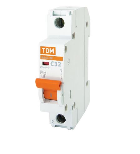 Автоматический выключатель  ВА47-29 1Р 32А 4,5кА х-ка С TDM SQ0206-0077