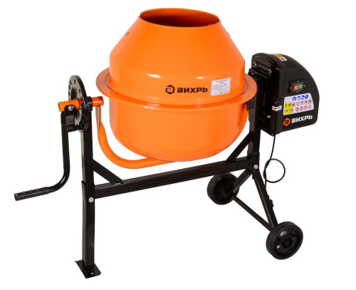 Бетономешалка БМ-63 Вихрь, модель с чугунным венцом, 74/1/1
