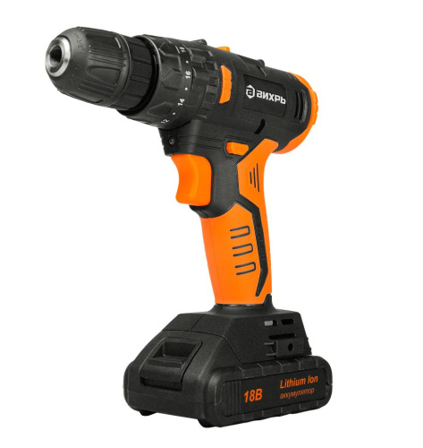 Дрель-шуруповерт аккумуляторная ДА-18Л-2К/Б (2,0 А/ч) (бесщеточный двигатель) Вихрь, 72/14/22