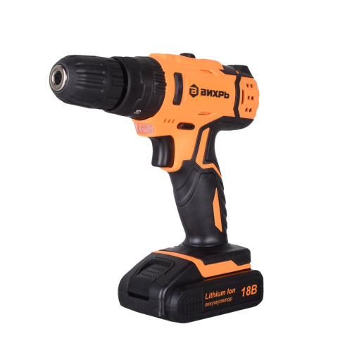 Дрель-шуруповерт аккумуляторная ударная ДА-18Л-2кУ Вихрь, 72/14/17