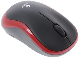 Мышь беспроводная Logitech Wireless Mouse M185 Red [1000 dpi, светодиодный, USB, кнопки - 3] красная вставка