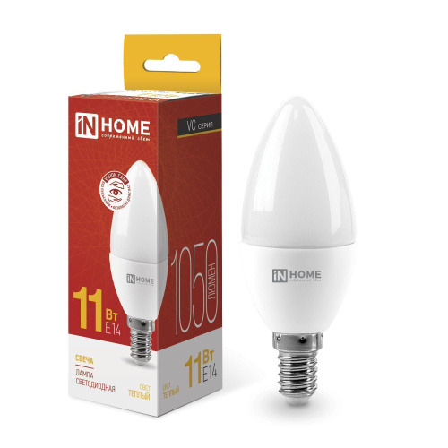 Лампа светодиодная LED-СВЕЧА-VC 11Вт 230В Е14 3000К 820Лм IN HOME