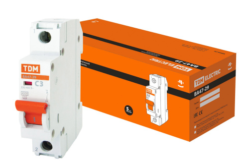 Автоматический выключатель  ВА47-29  1Р 3А 4,5кА х-ка С TDM SQ0206-0067