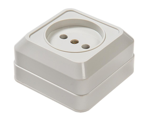 Розетка одинарная BOLLETO белая накладной 7022 IN HOME