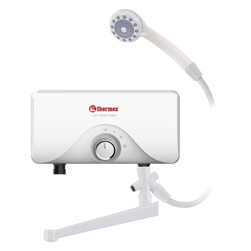 Водонагреватель проточный Thermex City 3500 с душ.лейкой и краном, тов-195213