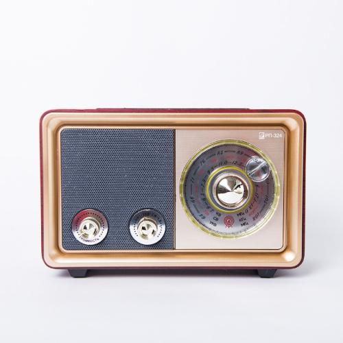 Радиоприемник "БЗРП РП-324", УКВ 64-108МГц, бат. 2*R20, 220V, USB/microSD/AUX, лупа