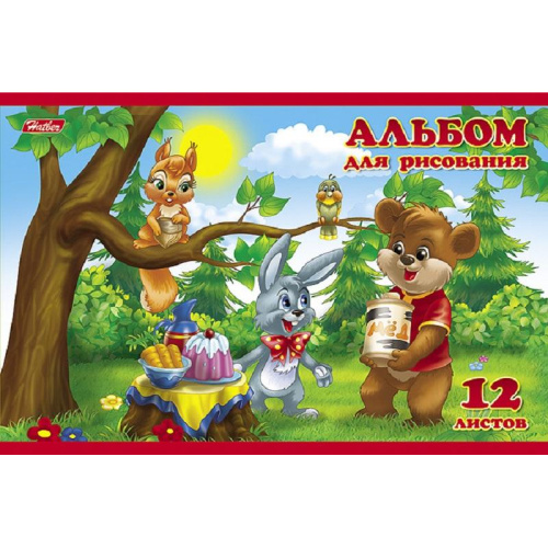Альбом для рисования 12л А5,скоба Для Малышей диз.в ассор. 037277, 846649