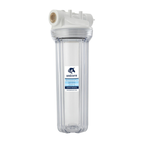 Фильтр магистральный тип Slimline д/холодной воды 10"x1/2"ВР, латунь, ключ, пласт.корпус, прозр., тов-126471