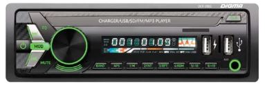 Автомагнитола Digma DCR-390G 1DIN 4*45Вт (USB/AUX/SD/эквалайзер/цв.дисплей)