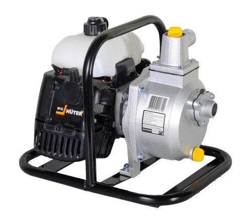 Мотопомпа "HUTER" MP-25 (130л/мин, 1,5л.с.) ЧИСТАЯ ВОДА, высота напора 25 метров, 7.3кг.