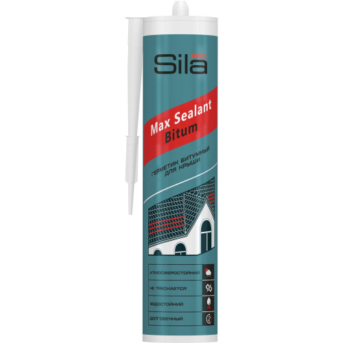 Герметик битумный для крыши Sila PRO Max Sealant, Bitum, 280мл  (1 уп - 12 шт), SSBBR280