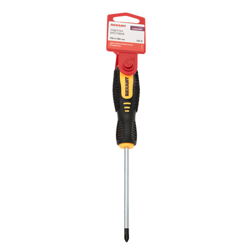 Отвертка PH1 X 100 мм , двухкомпонентная рукоятка Rexant