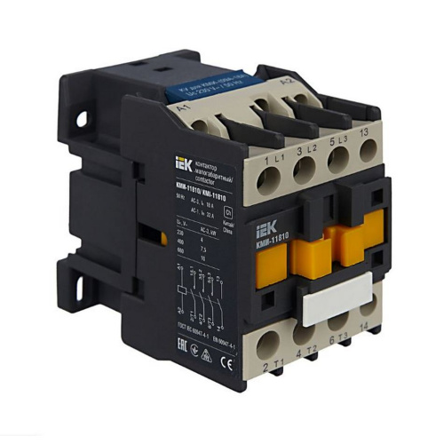 Контактор КМИ-11810 18А 230В/АС3 1НО ИЭК, KKM11-018-230-10