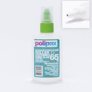 ГЕВ004 Клей канцелярский/силикатный,  65г, роллер, ПОЛИПАКС, ГЕВ004