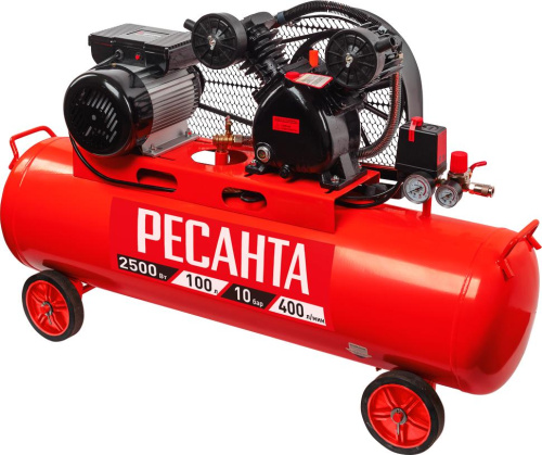 Компрессор КП-100/400Р Ресанта, ременный, 74/7/5