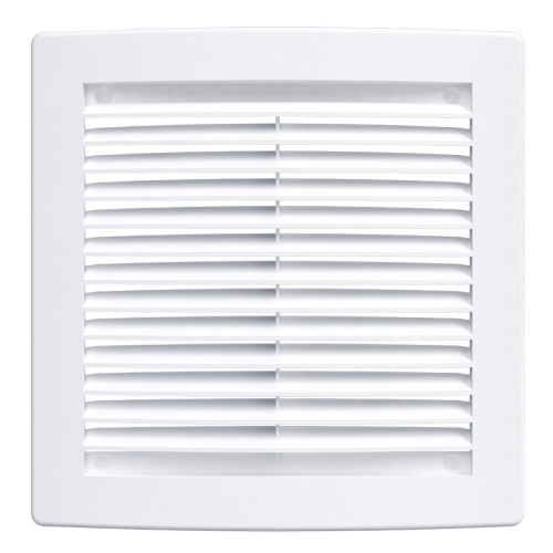 Решетка вентиляционная 375х375 мм (Э3737Н), с сеткой, пластик, белая, тов-193805