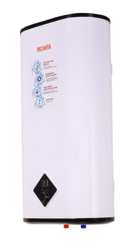 Водонагреватель накопительный ВН-50А Ресанта, цифровой дисплей, УЗО, 2000Вт, (подвод - снизу), 63 мин, 5 лет, 74/5/14