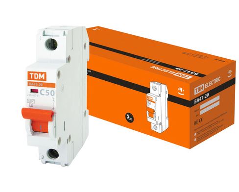 Автоматический выключатель  ВА47-29 1Р 50А 4,5кА х-ка С TDM SQ0206-0079