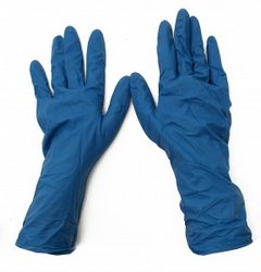 Перчатки латекс.DermaGrip HIGT RISK голуб.особопроч.размер M (25 пар /упак)