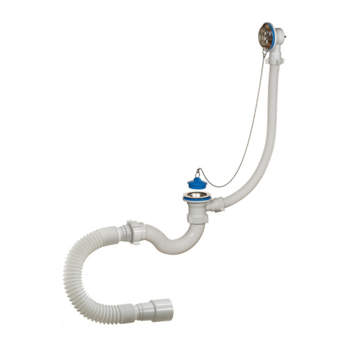 Сифон с выпуском, переливом 1 1/2"х40 мм, с гибкой трубой ОРИО, тов-148237