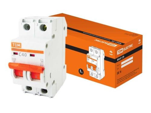 Автоматический выключатель  ВА47-29 2Р 40А 4,5кА х-ка С TDM SQ0206-0097