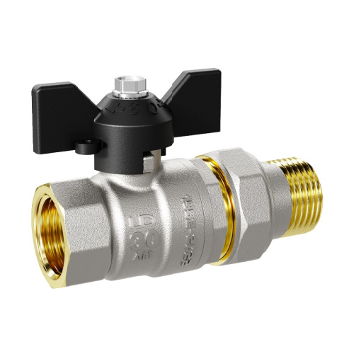 Кран шаровый PN40, 1/2" В/Н, со сгоном, бабочка, тов-102716