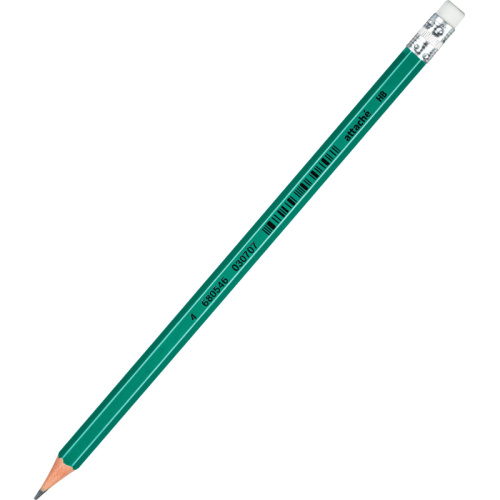 Карандаш чернографитный Attache плаcтик, с ластиком, HB, зеленый корпус, 384856