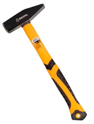 Молоток "ВИХРЬ" 600гр. Квадратный боёк, фиберглассовая двухкомпонентная ручка 73/6/8/6