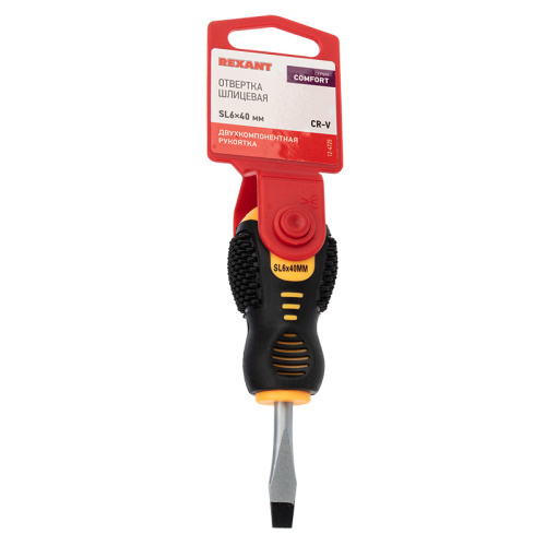 Отвертка SL 6 X 40 мм , двухкомпонентная рукоятка Rexant