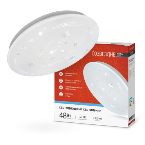 Светильник светодиодный серии DECO 48Вт 230В 6500К 3120Лм 380х55мм СОЗВЕЗДИЕ IN HOME