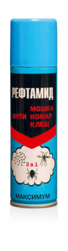 Рефтамид аэрозоль максимум 3 в 1 клещ комар мошка 145мл