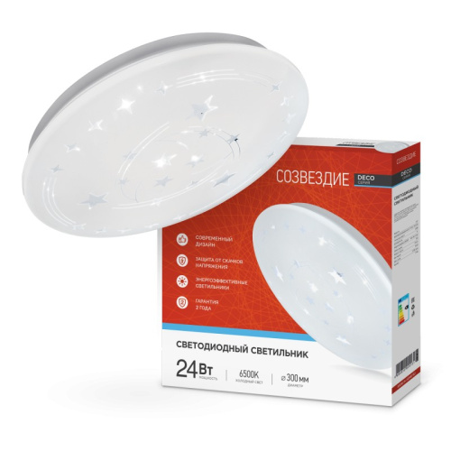 Светильник светодиодный серии DECO 24Вт 230В 6500К 1560Лм 330х55мм СОЗВЕЗДИЕ IN HOME