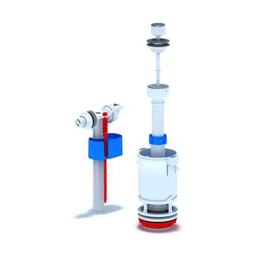 Арматура д/бачка унитаза (шток выпуска метализ., бок.подводка), тов-153817